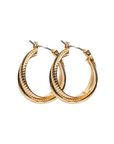 BOUCLES D'OREILLES - Doubles anneaux croisé avec motifs - 53 Karat