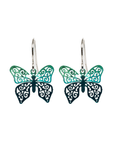 BOUCLES D'OREILLES - Papillon pendant bleu et vert - 53 Karat