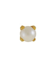 BOUCLES D'OREILLES - Perle sur monture Tiffany en or plaqué - 53 Karat