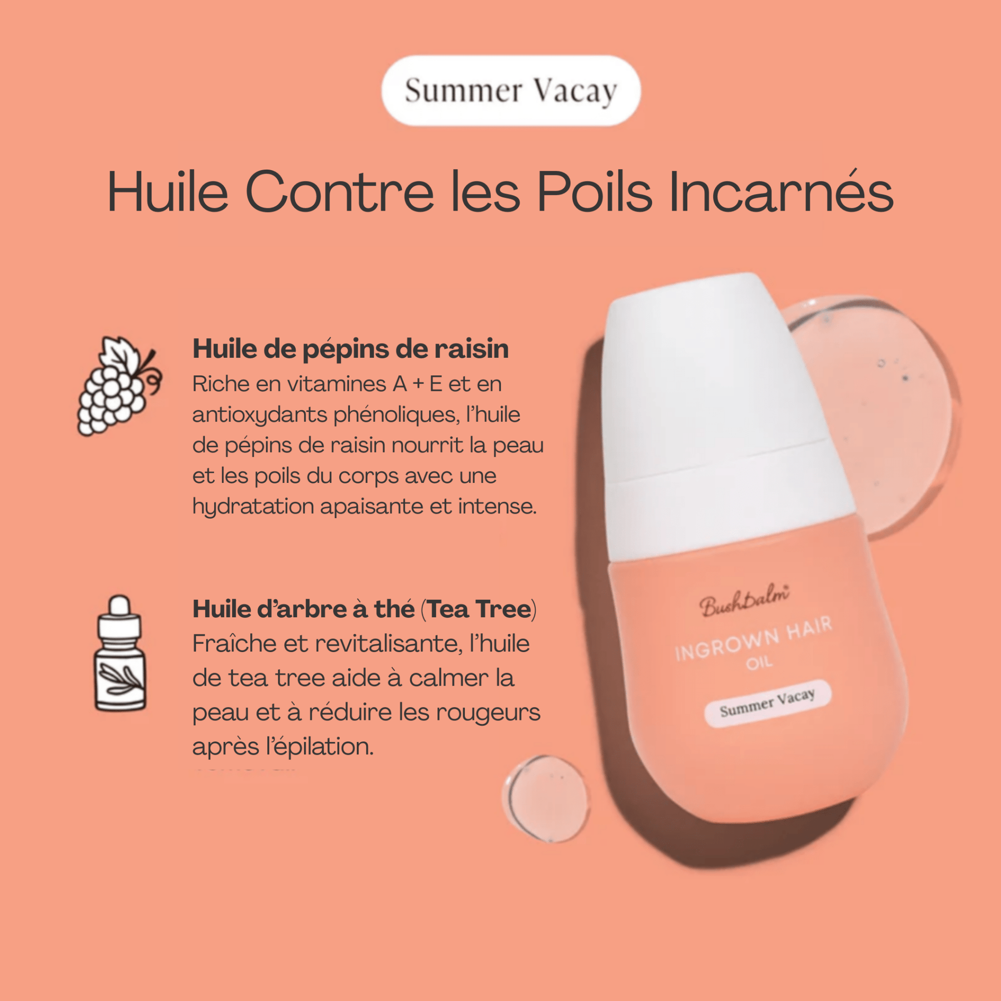 BushBalm | Summer Vacay | Huile Anti - Poils Incarnés (Esthetician Edition) - 53 Karat
