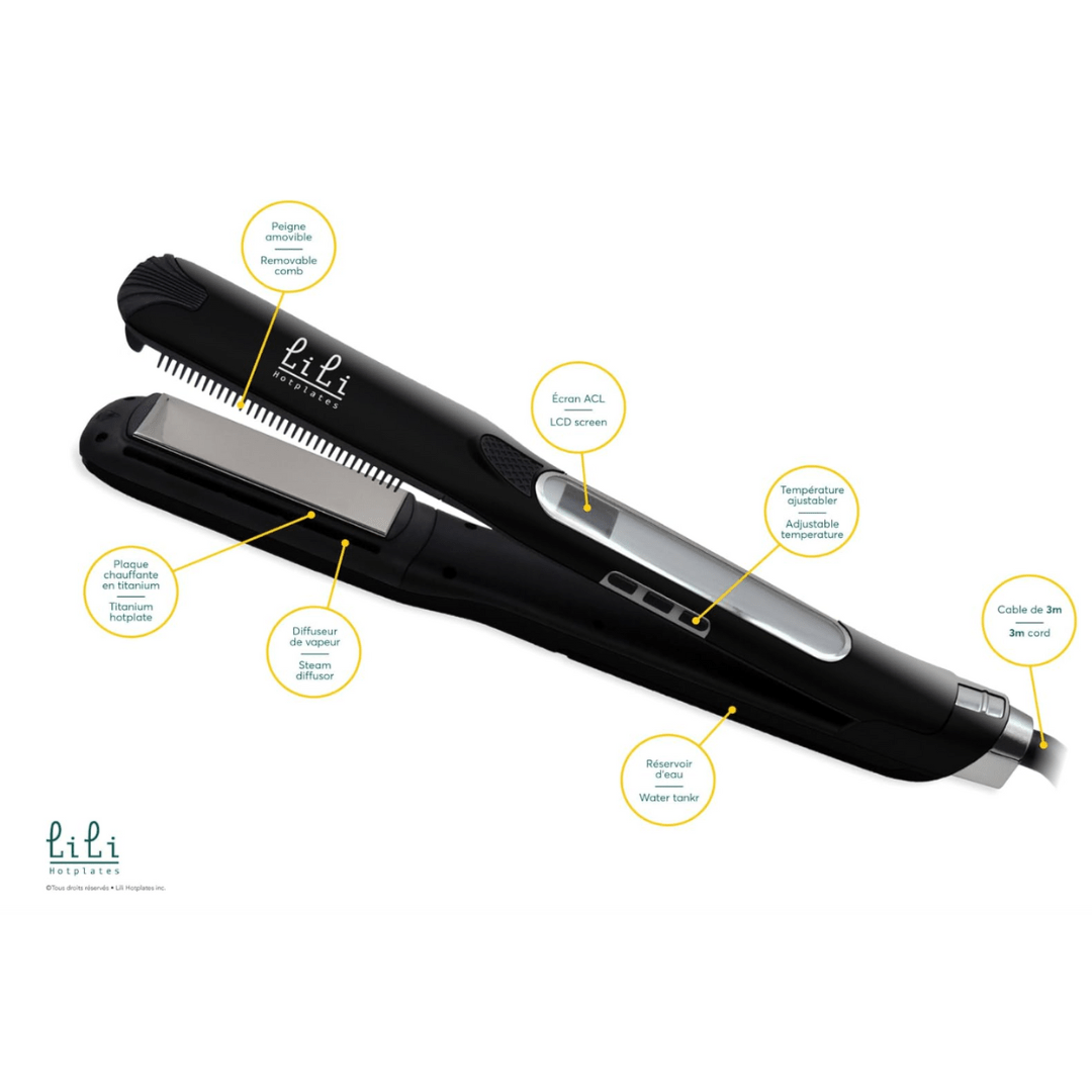 Lili HotPlates | HotSteam | Fer à Lisser Vapeur Professionnel - 53 Karat