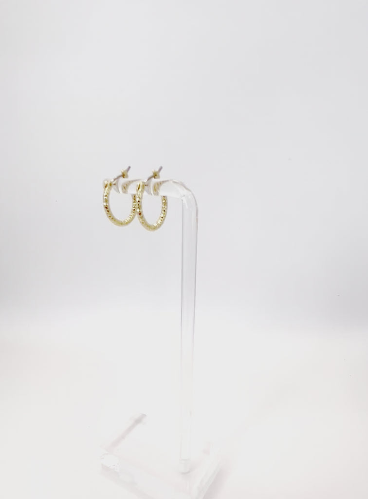 EARRINGS - 15mm rings with pattern by Eden Karat