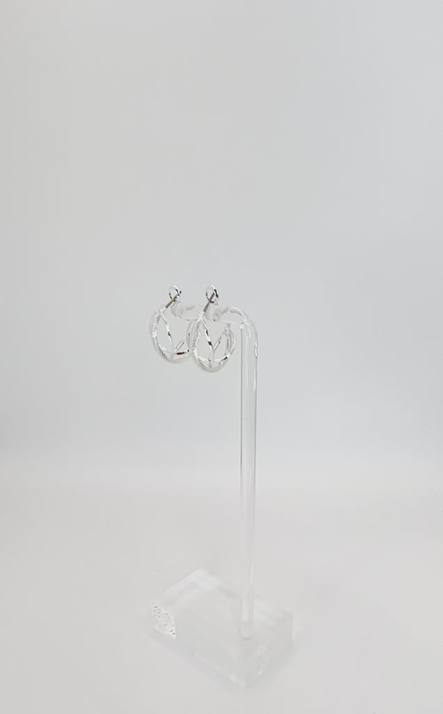 EARRINGS - Hoops with three intersecting rods by Eden Karat