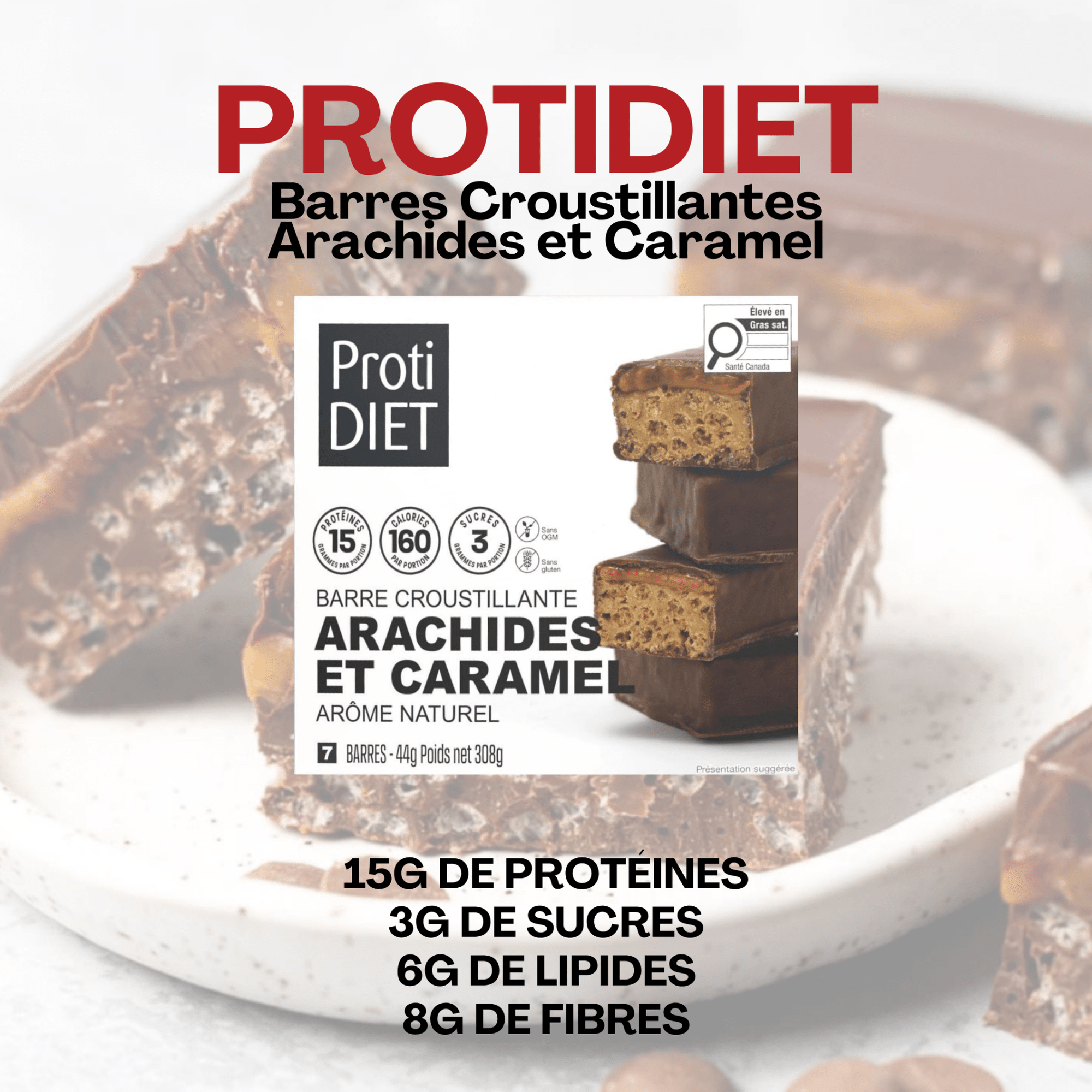 ProtiDiet | Barres Croustillantes | Arachides et Caramel - 53 Karat