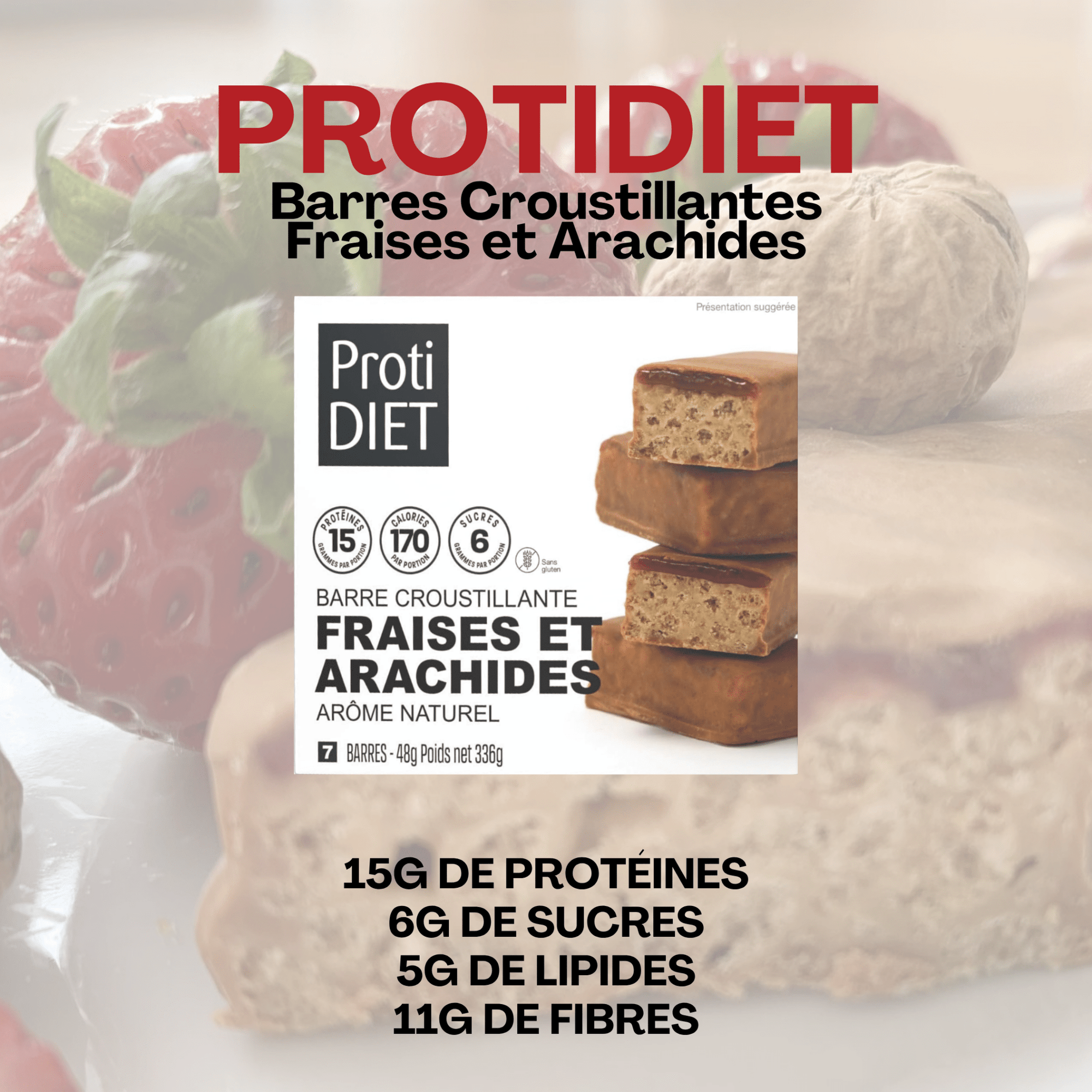 ProtiDiet | Barres Croustillantes | Fraises et Arachides - 53 Karat