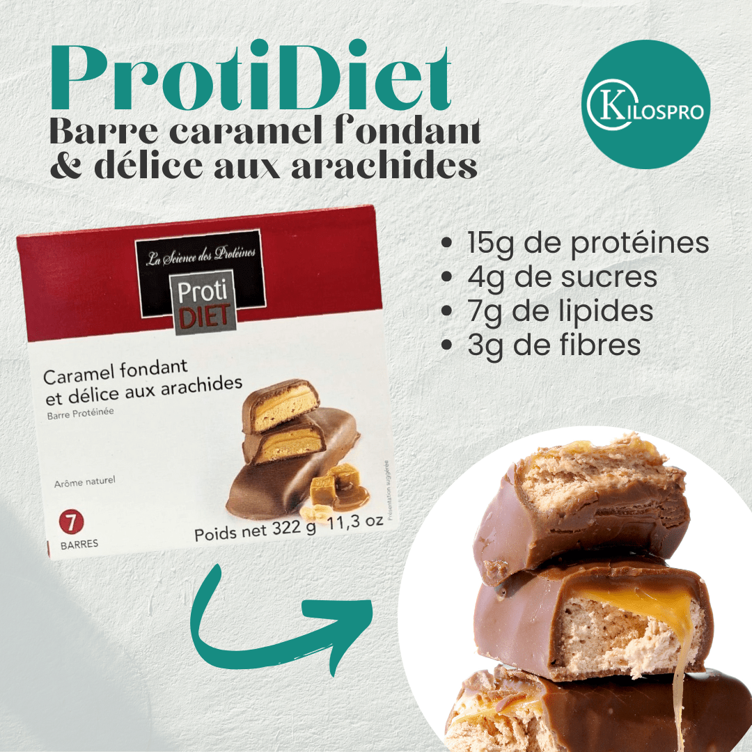 PROTIDIET - Barres protéinées caramel fondant et délice aux arachides - 53 Karat