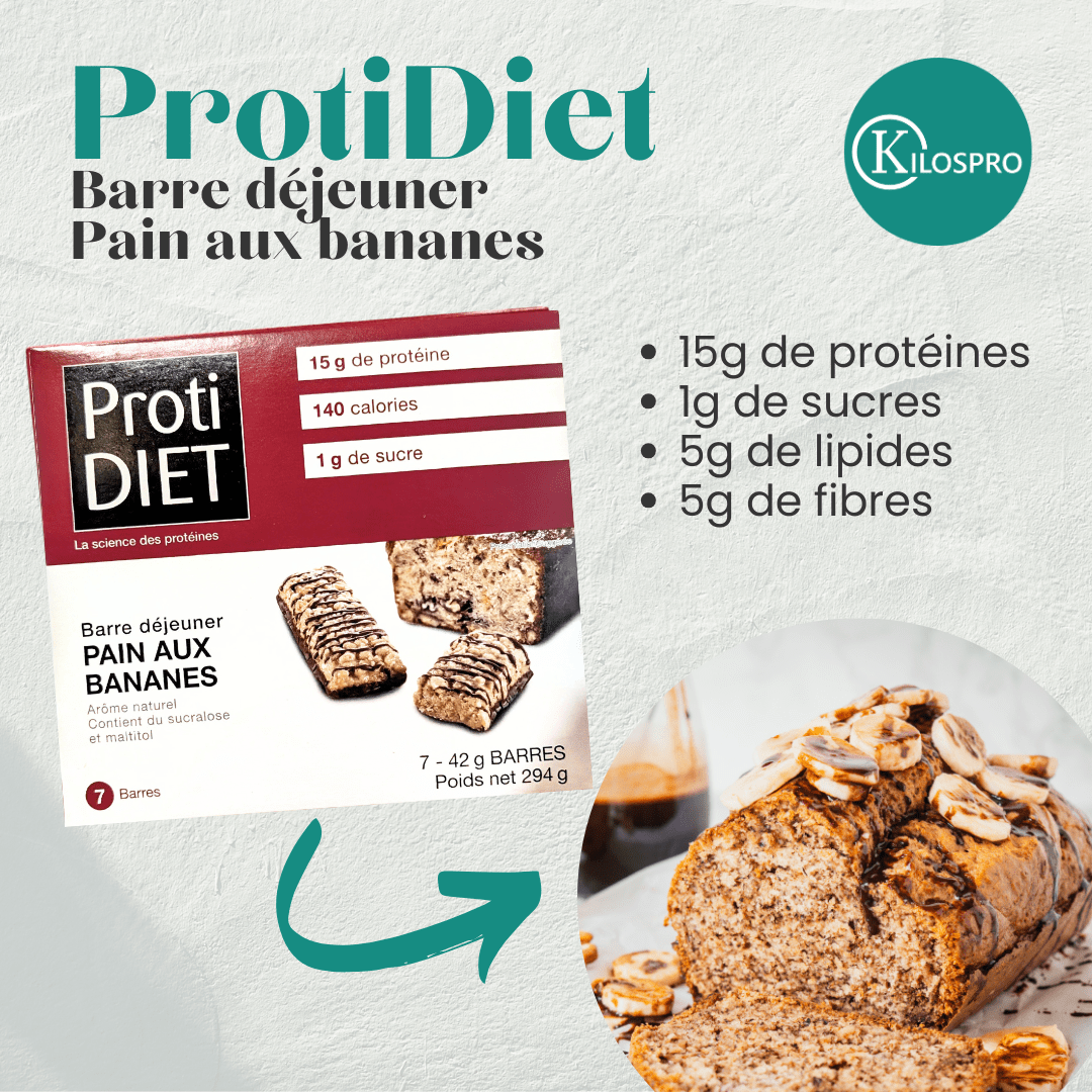 PROTIDIET - Barres protéinées déjeuner pain aux bananes - 53 Karat