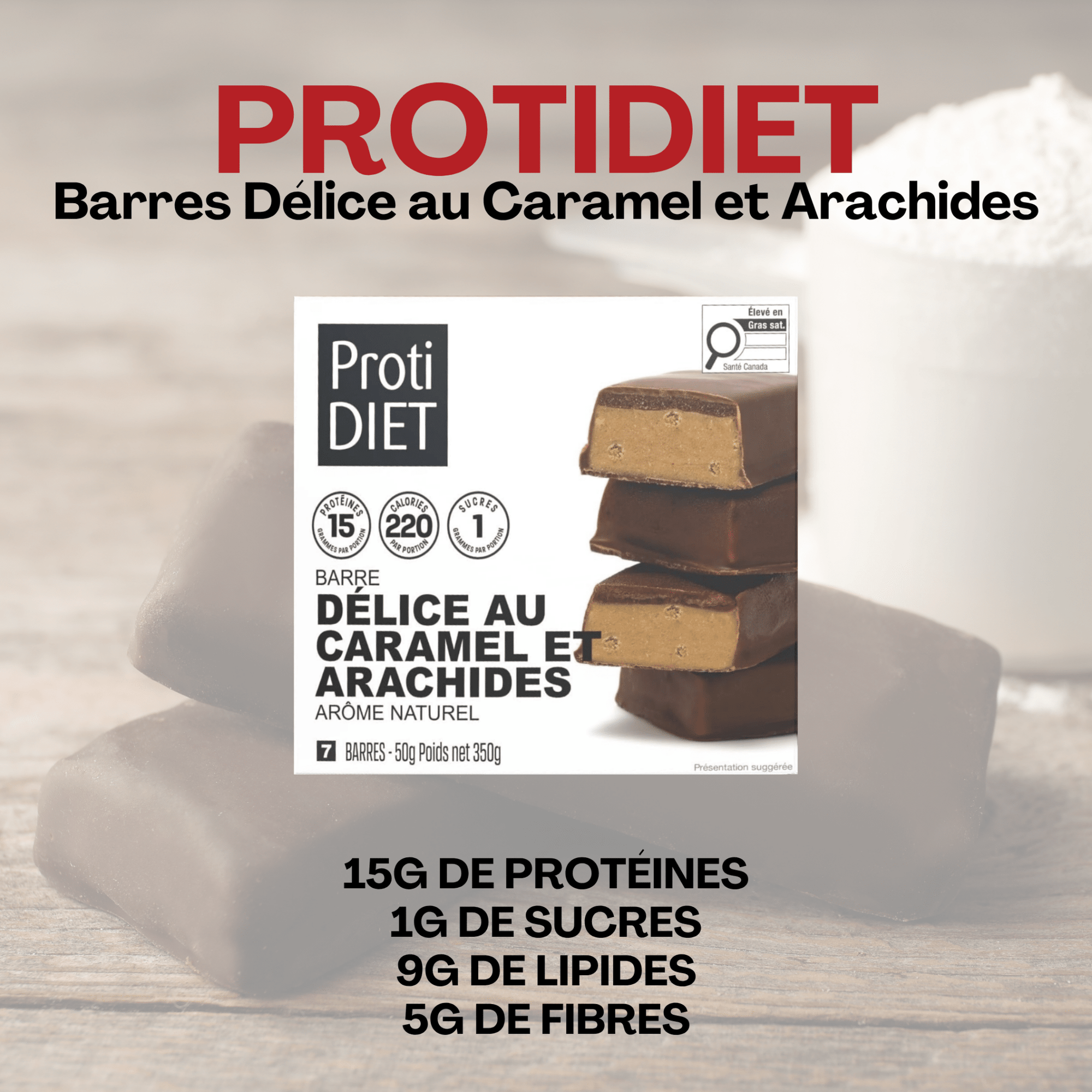 ProtiDiet | Barres Protéinées | Délice au Caramel et Arachides - 53 Karat