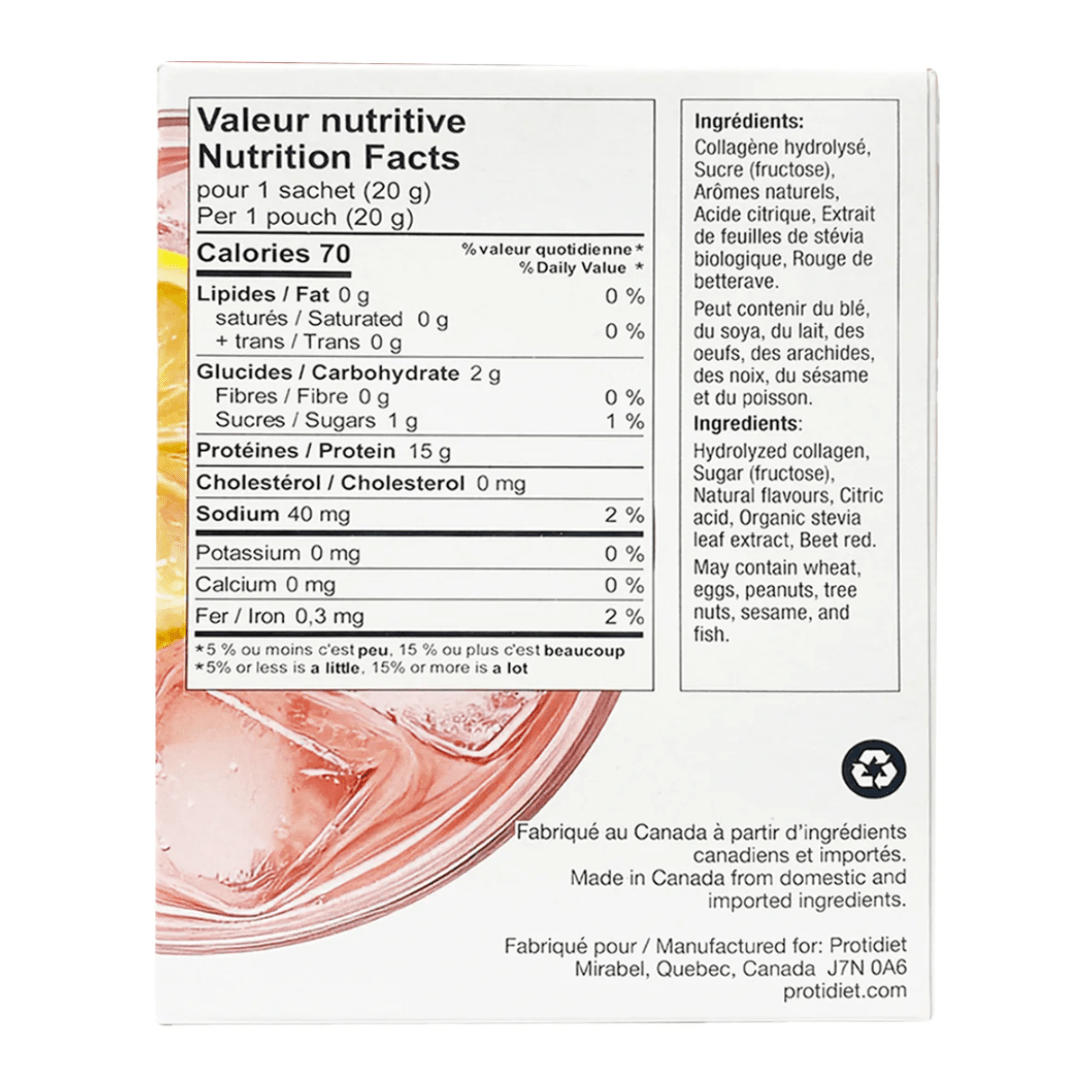 ProtiDiet | Boisson de Collagène | Limonade Rose - 53 Karat