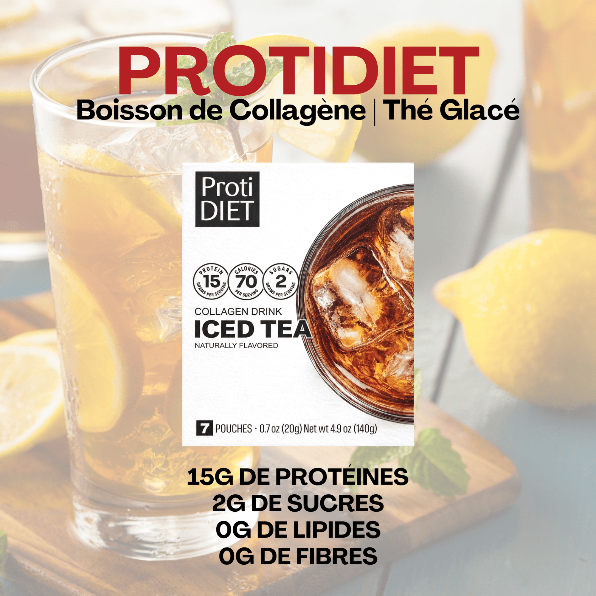 ProtiDiet | Boisson de Collagène | Thé Glacé - 53 Karat