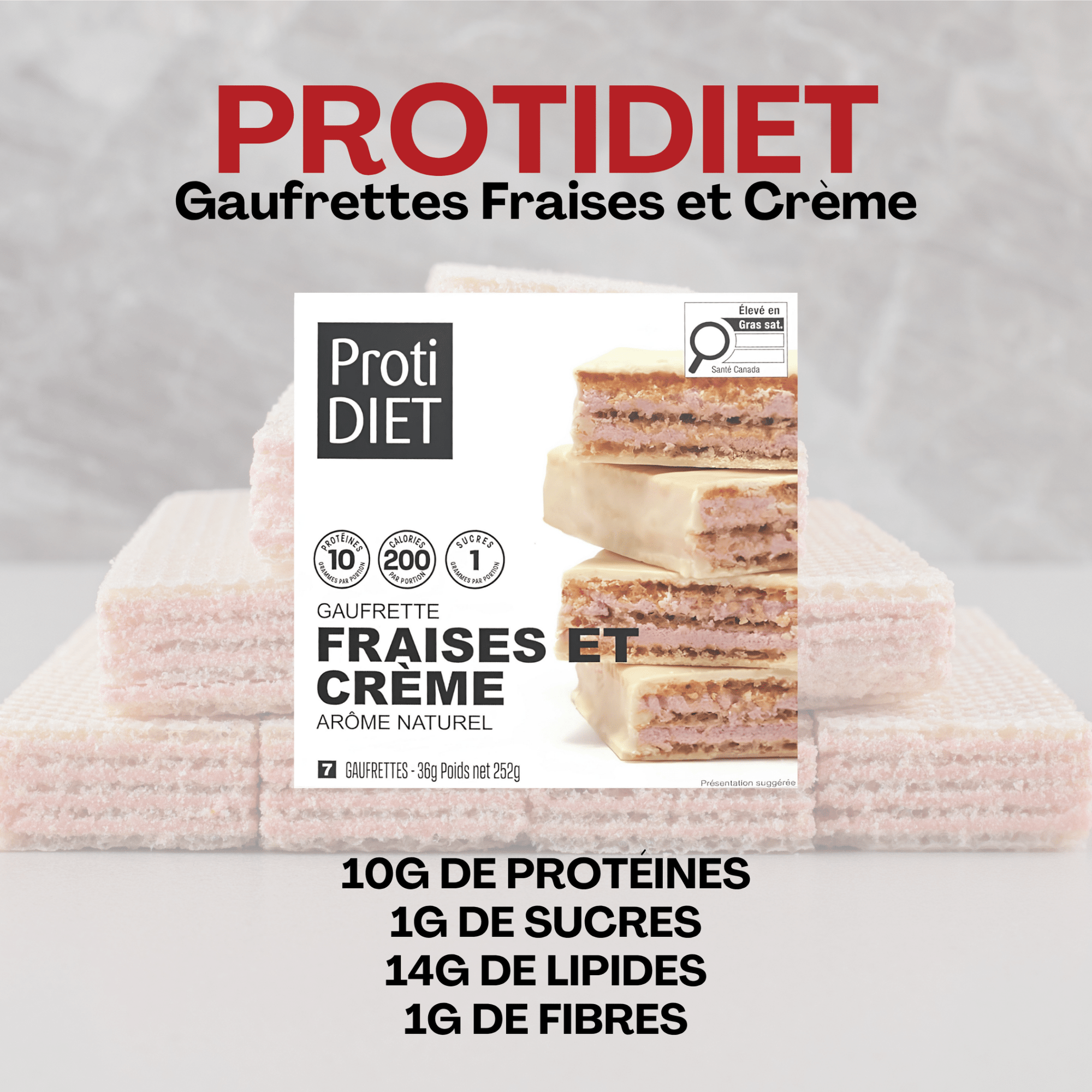 ProtiDiet | Gaufrettes | Fraises et Crème - 53 Karat