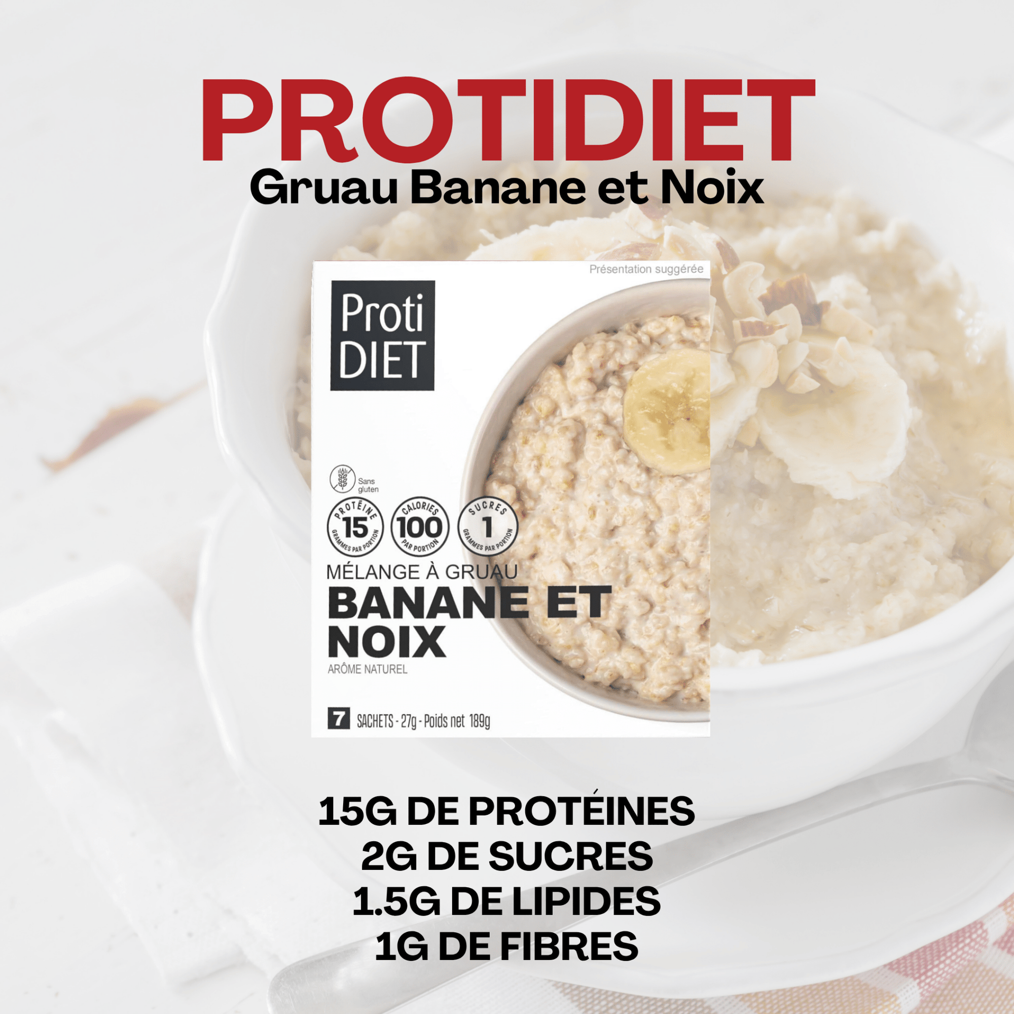 ProtiDiet | Gruau | Banane et Noix - 53 Karat