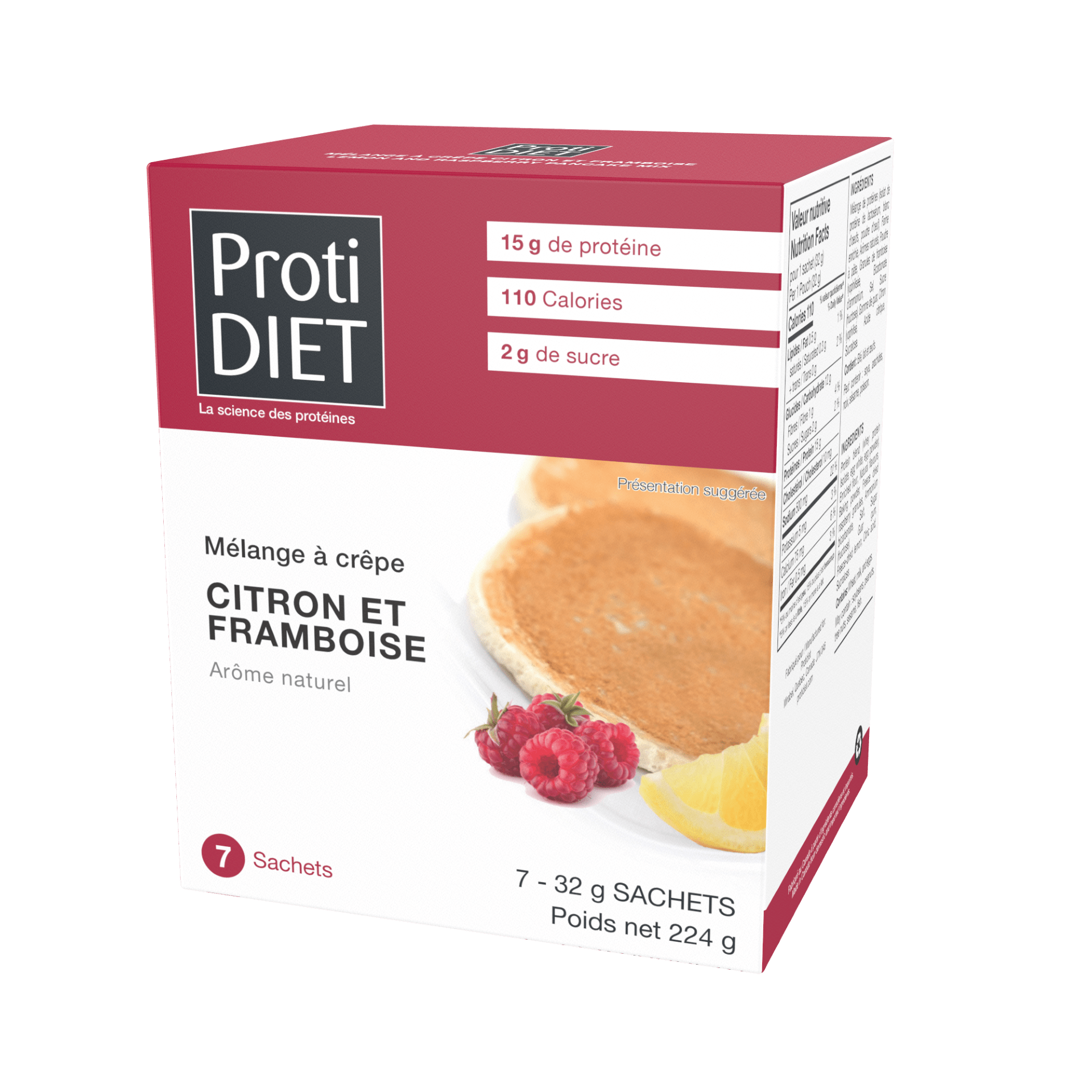 PROTIDIET - Lemon and Raspberry Protein Pancake Mix - 53 Karat