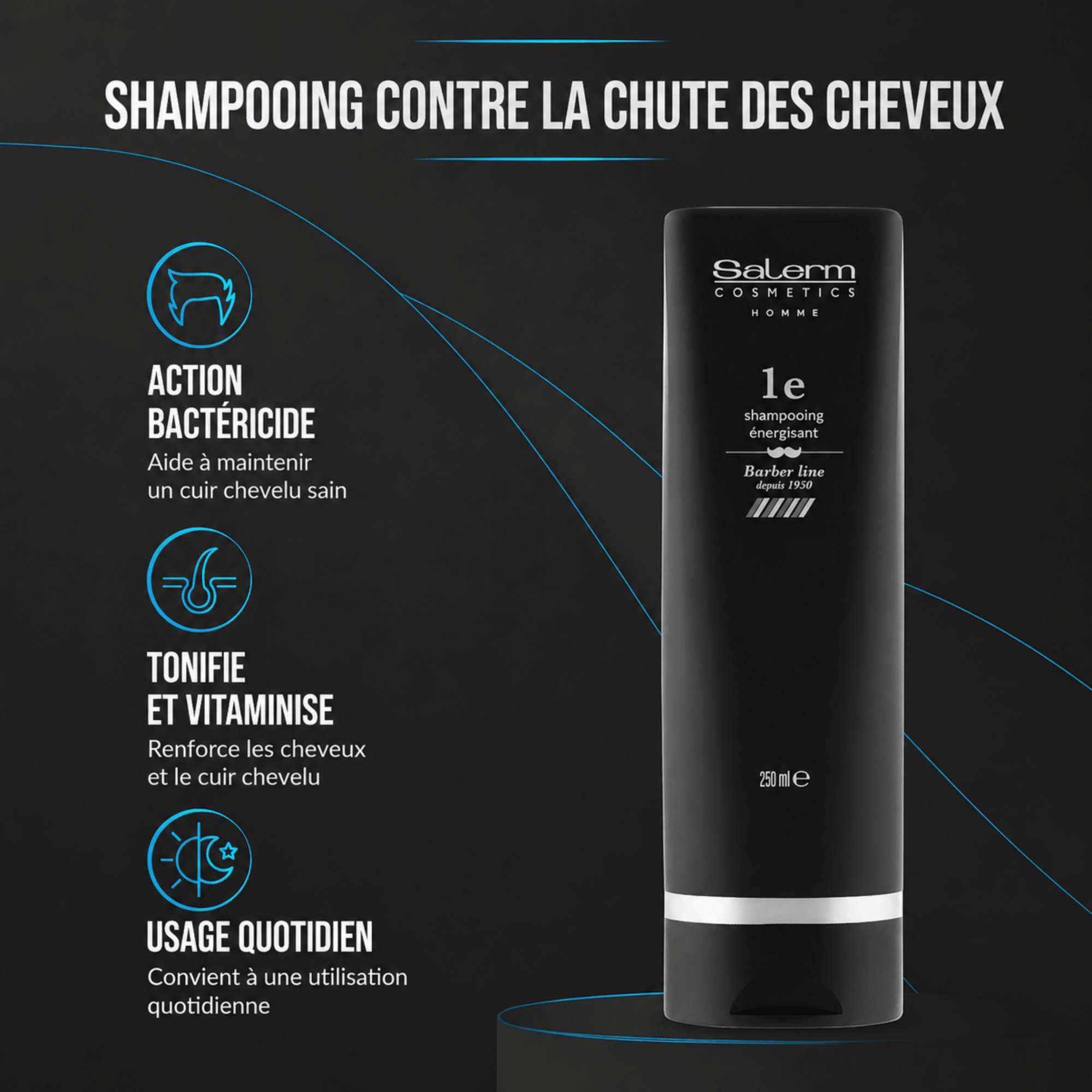 Salerm | Barber Line | Shampoing Énergisant - 53 Karat