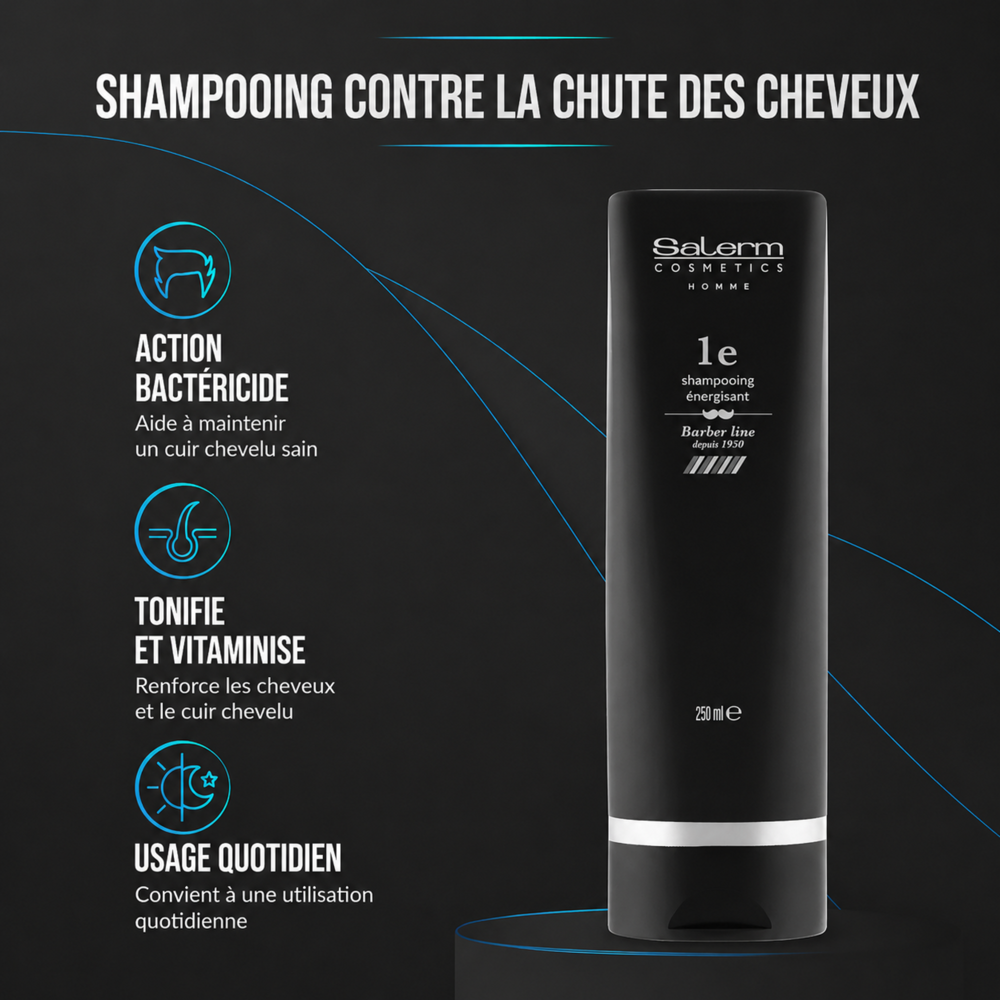 Salerm | Barber Line | Shampoing Énergisant