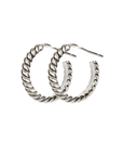EARRINGS - Straight shank hoops with twist pattern - 53 Karat
