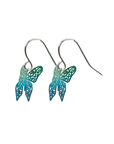 EARRINGS - Butterfly pendant blue and green - 53 Karat