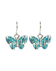 EARRINGS - Sparkling butterfly pendant with blue stones - 53 Karat