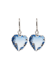 BOUCLES D'OREILLES - Pendantes avec pierre en cœur bleu - 53 Karat