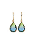 EARRINGS - Pendant with blue and green pear stone - 53 Karat