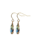 EARRINGS - Pendant with blue and green pear stone - 53 Karat