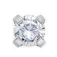 BOUCLES D'OREILLES - Zircon cubique 2mm sur monture Tiffany en or - 53 Karat