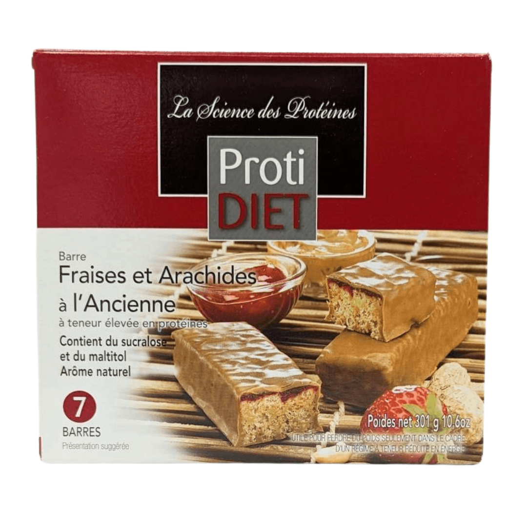 PROTIDIET - Old Fashioned Strawberries and Peanuts Protein Bars - 53 Karat